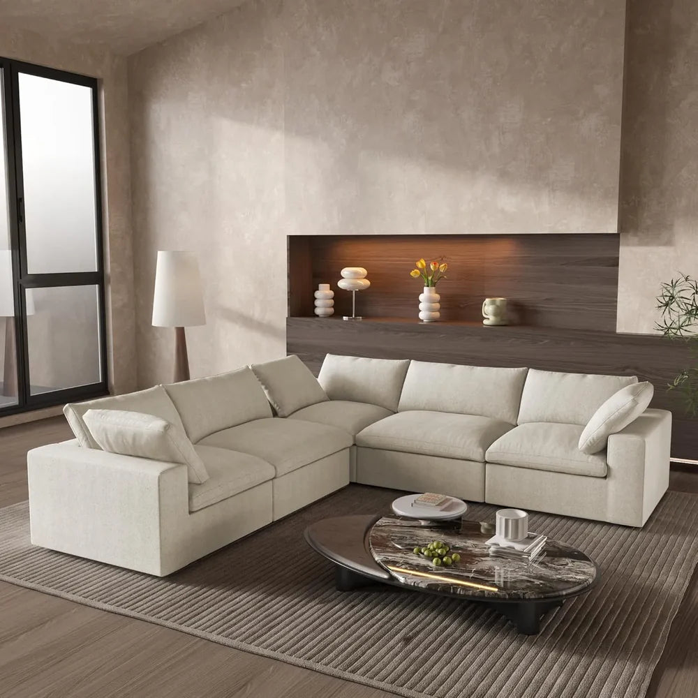 5 Piece L Shape Cloud Sectional