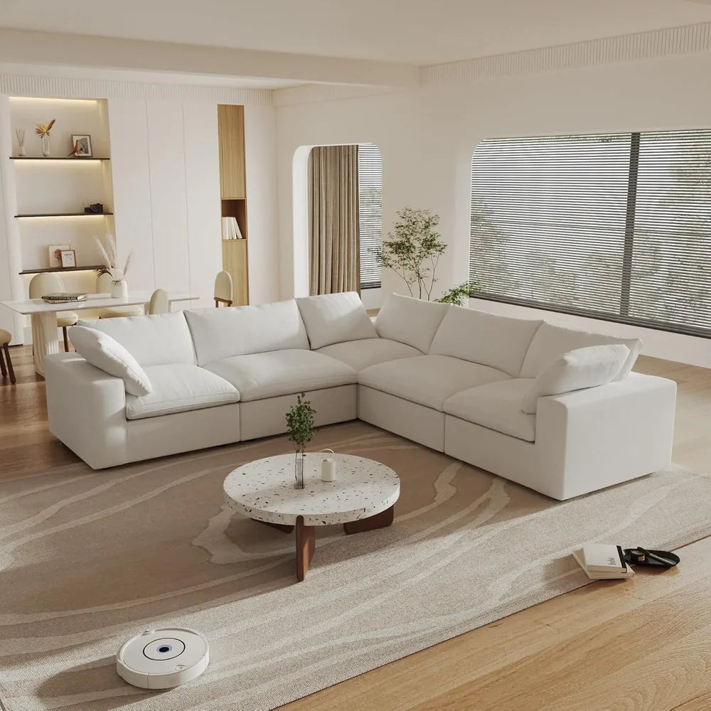 5 Piece L Shape Cloud Sectional