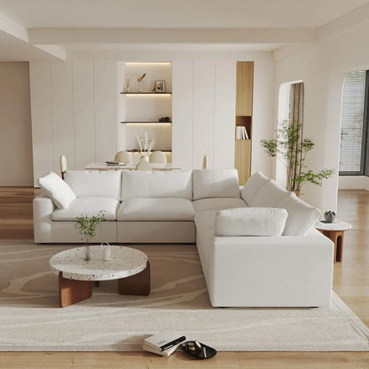 5 Piece L Shape Cloud Sectional