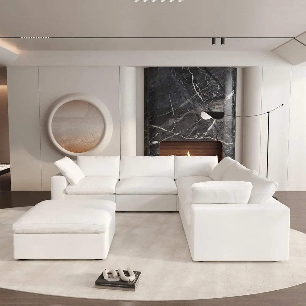 Six Piece Corner Sectional & Storage Ottoman